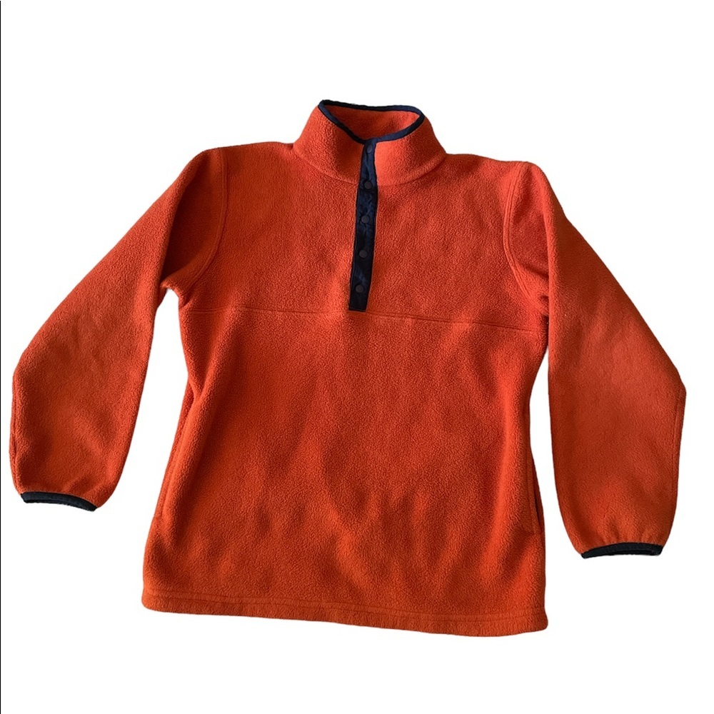 L.L. Bean Kids Fleece Pullover - Fleece Orange jacket Sz M (10-12)